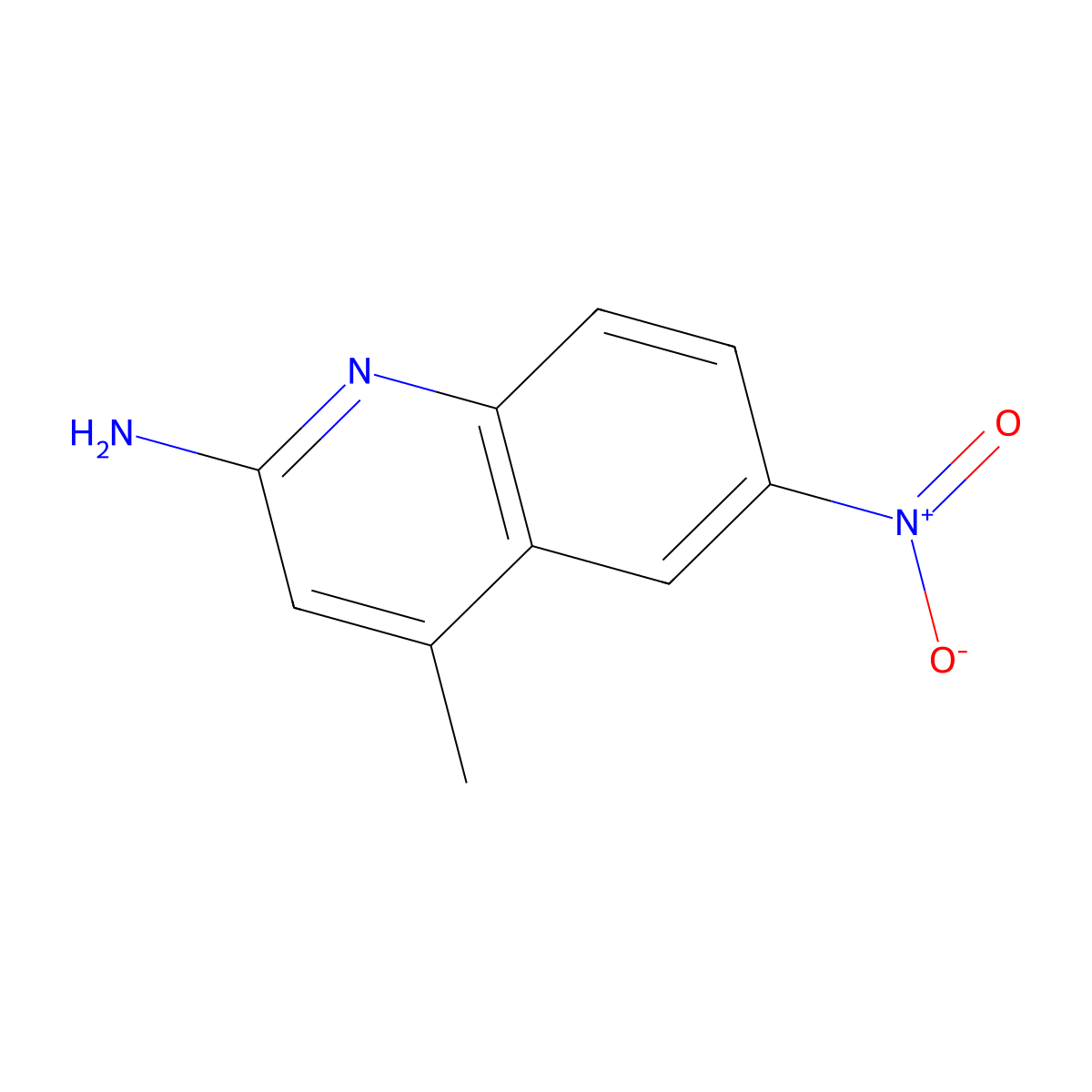 4-Methyl-6-nitroquinolin-2-amine molecular structure, CAS 855640-03-8
