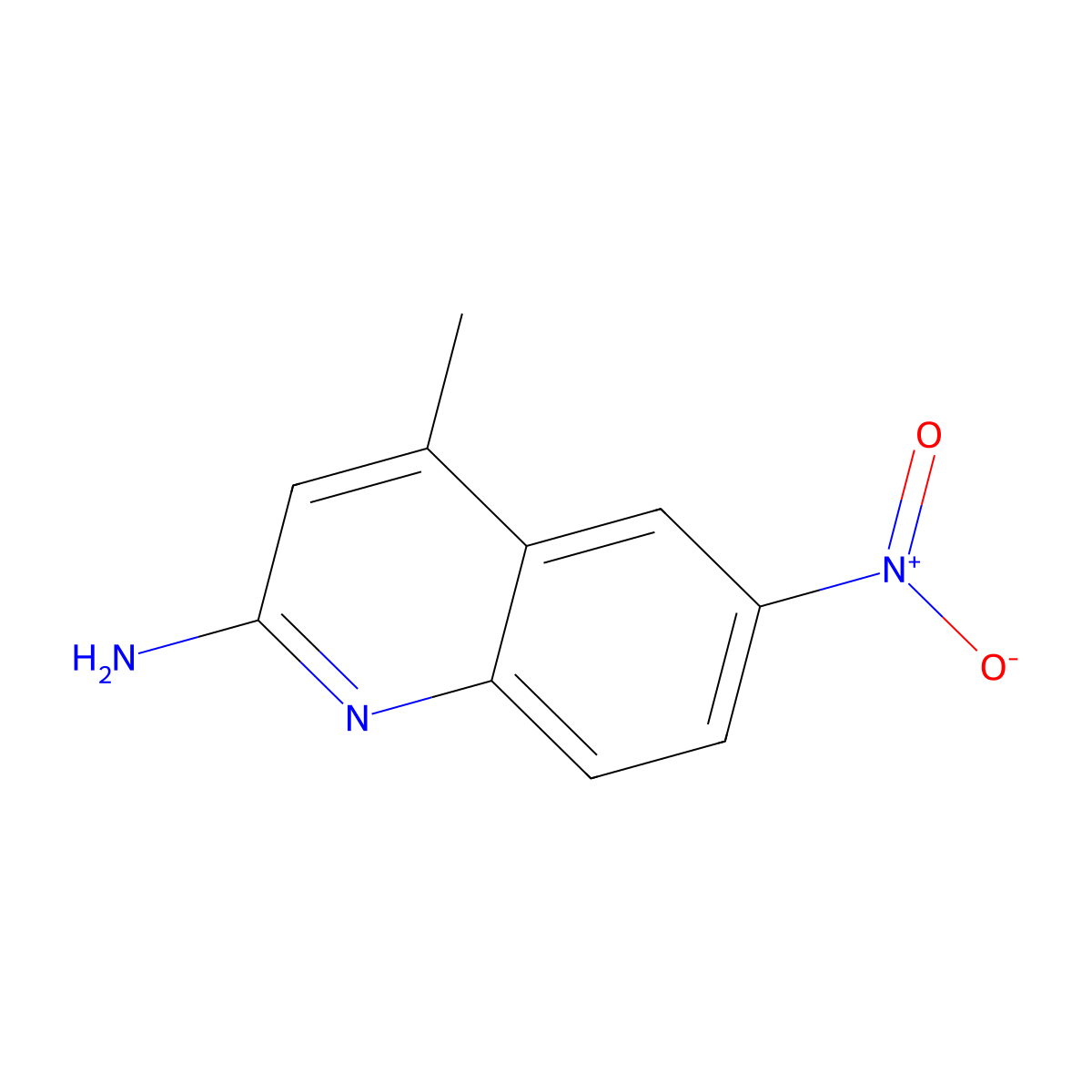 4-Methyl-6-nitroquinolin-2-amine molecular structure, CAS 855640-03-8