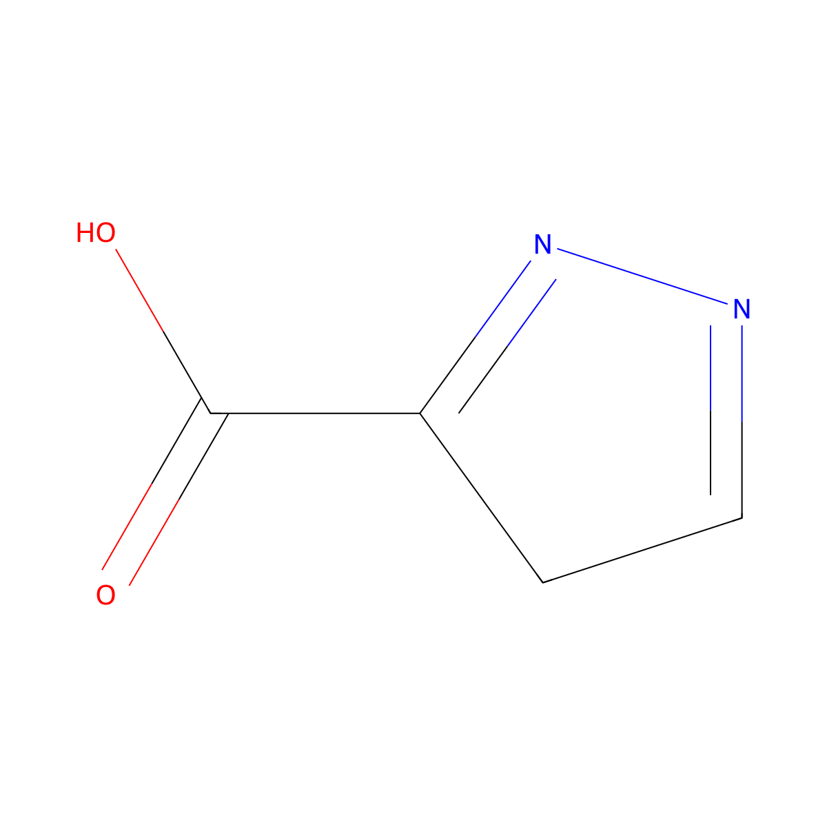 4H-Pyrazole-3-carboxylic acid molecular structure, CAS 855643-75-3