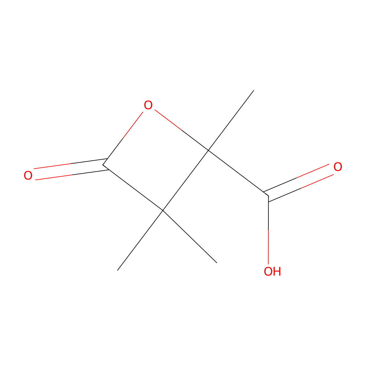 2,3,3-Trimethyl-4-oxooxetane-2-carboxylic acid molecular structure, CAS 855646-71-8