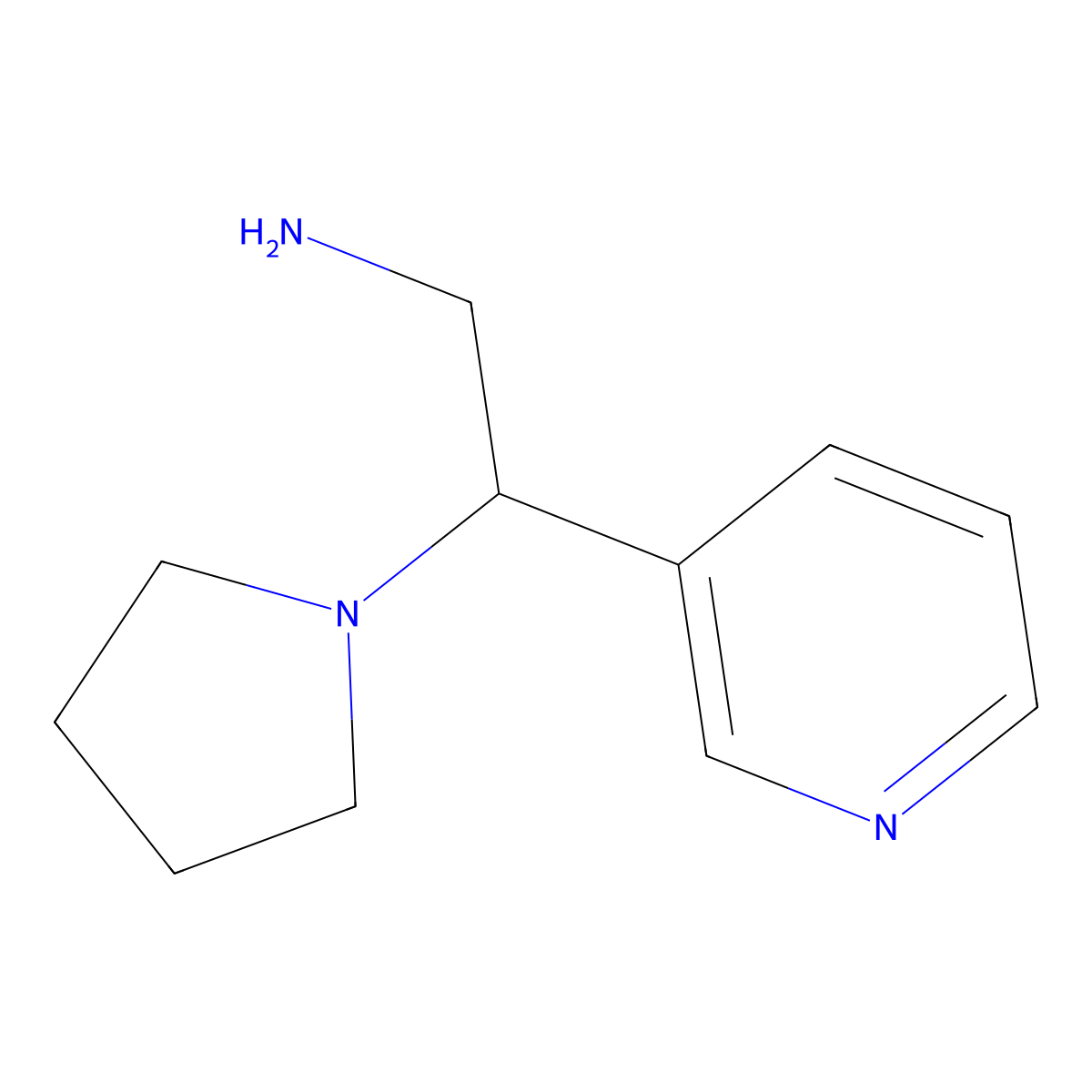 2-(3-Pyridyl)-2-pyrrolidinylethylamine molecular structure, CAS 855659-43-7