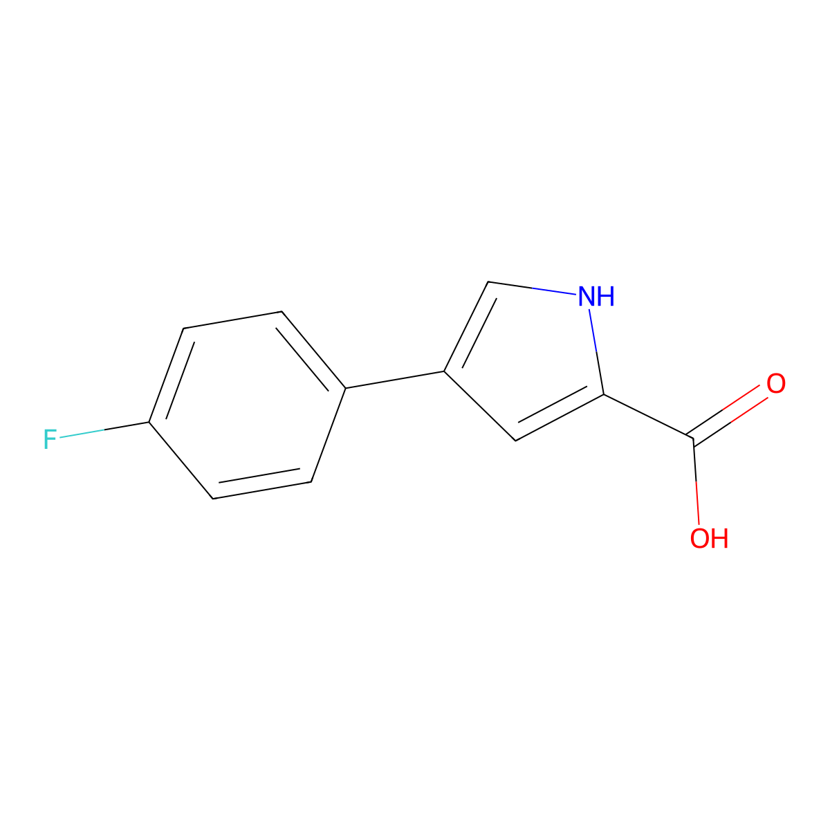 4-(4-fluorophenyl)-1H-pyrrole-2-carboxylic acid molecular structure, CAS 855672-46-7