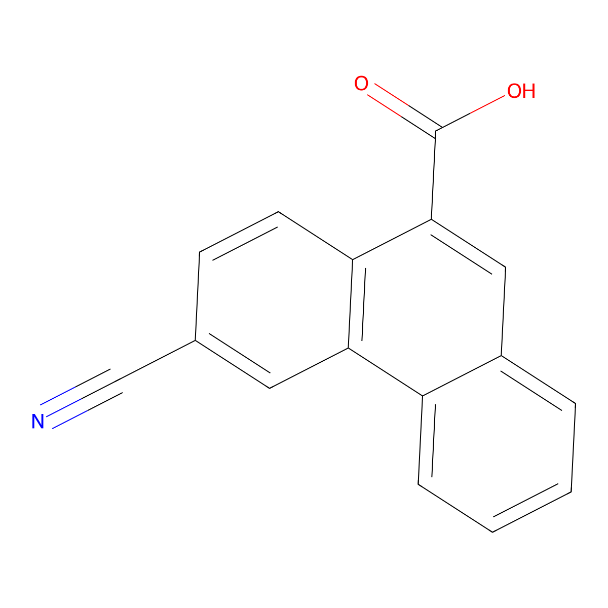 6-Cyanophenanthrene-9-carboxylic acid molecular structure, CAS 855696-12-7