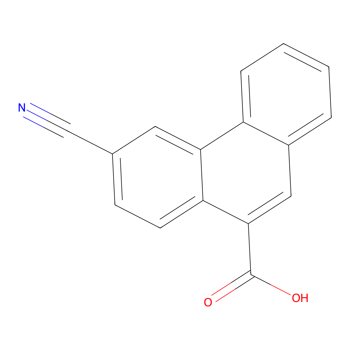 6-Cyanophenanthrene-9-carboxylic acid molecular structure, CAS 855696-12-7