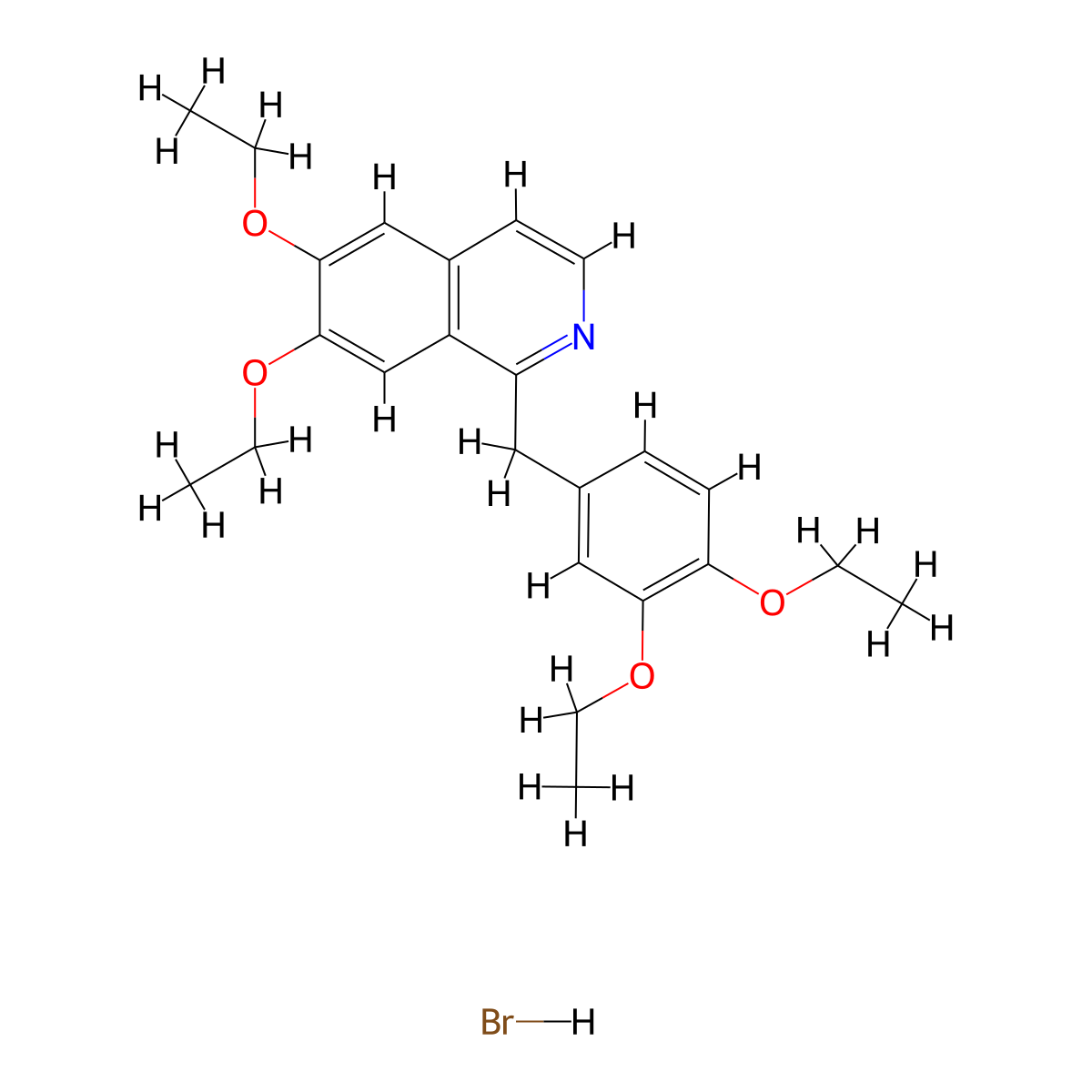 Ethaverine Hydrobromide molecular structure, CAS 855701-63-2