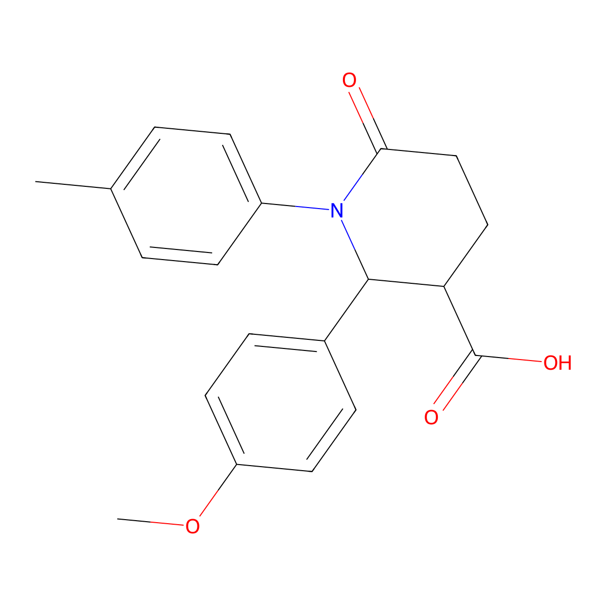 2-(4-Methoxyphenyl)-1-(4-methylphenyl)-6-oxopiperidine-3-carboxylic acid molecular structure, CAS 855715-14-9