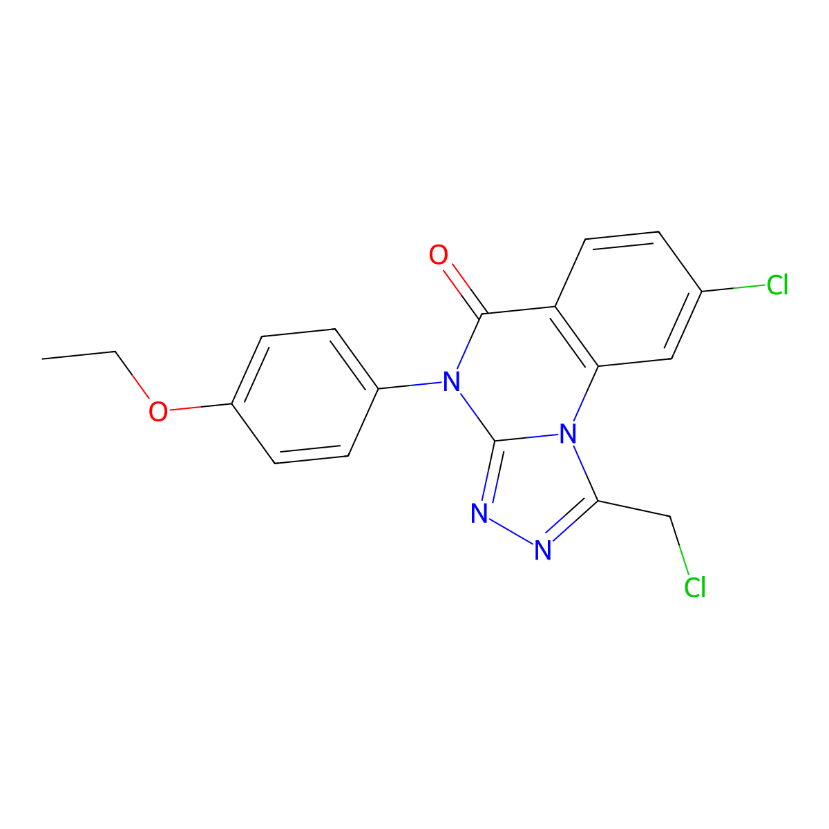 8-chloro-1-(chloromethyl)-4-(4-ethoxyphenyl)-4H,5H-[1,2,4]triazolo[4,3-a]quinazolin-5-one molecular structure, CAS 855715-16-1