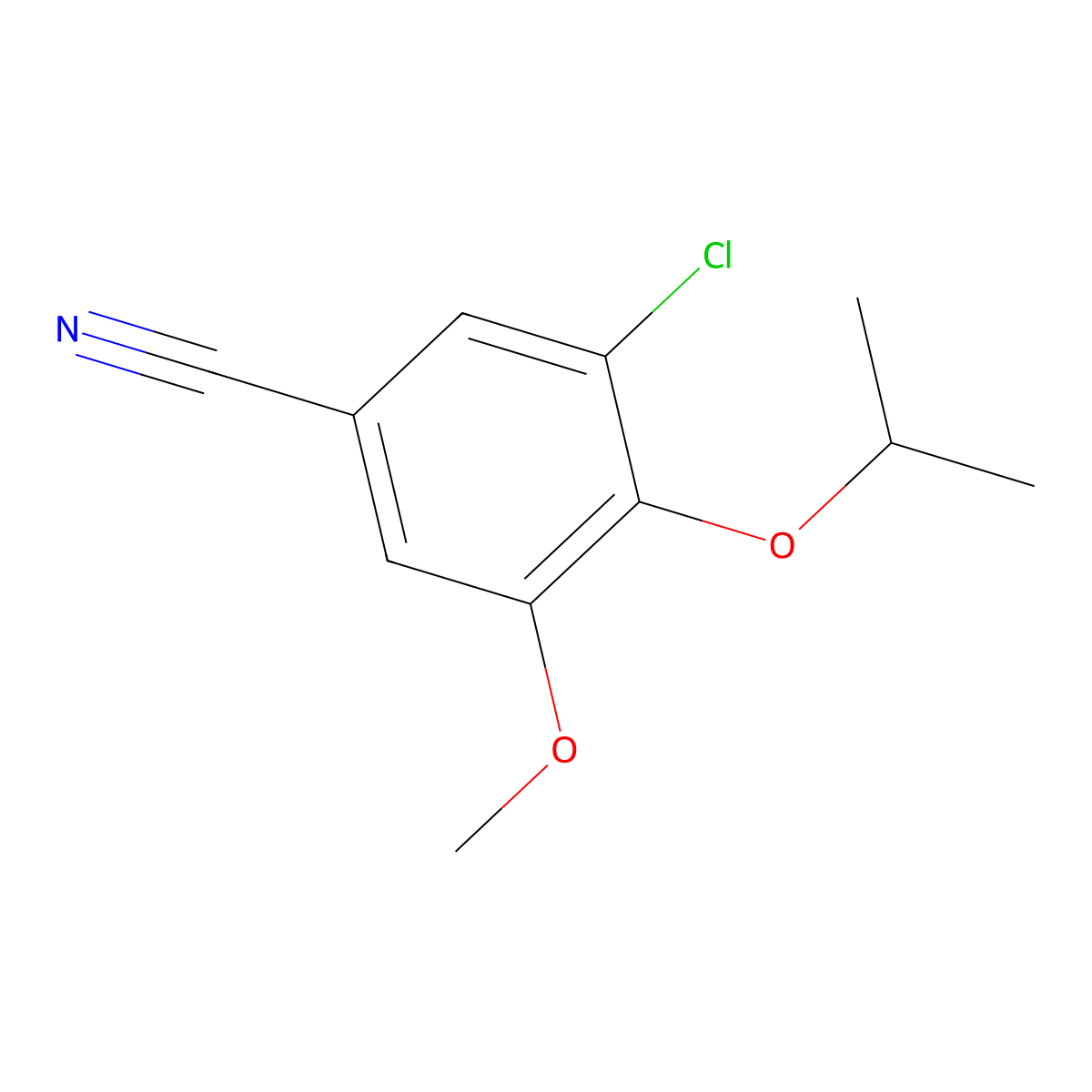 3-Chloro-5-methoxy-4-(propan-2-yloxy)benzonitrile molecular structure, CAS 855715-19-4