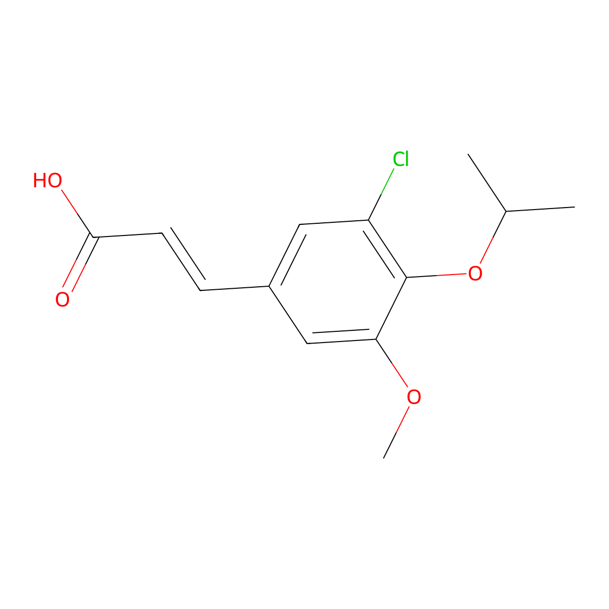 (2E)-3-(3-chloro-4-isopropoxy-5-methoxyphenyl)acrylic acid molecular structure, CAS 855715-21-8