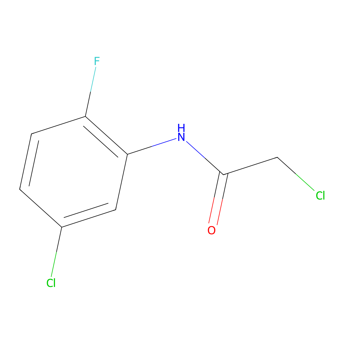2-chloro-N-(5-chloro-2-fluorophenyl)acetamide molecular structure, CAS 855715-22-9