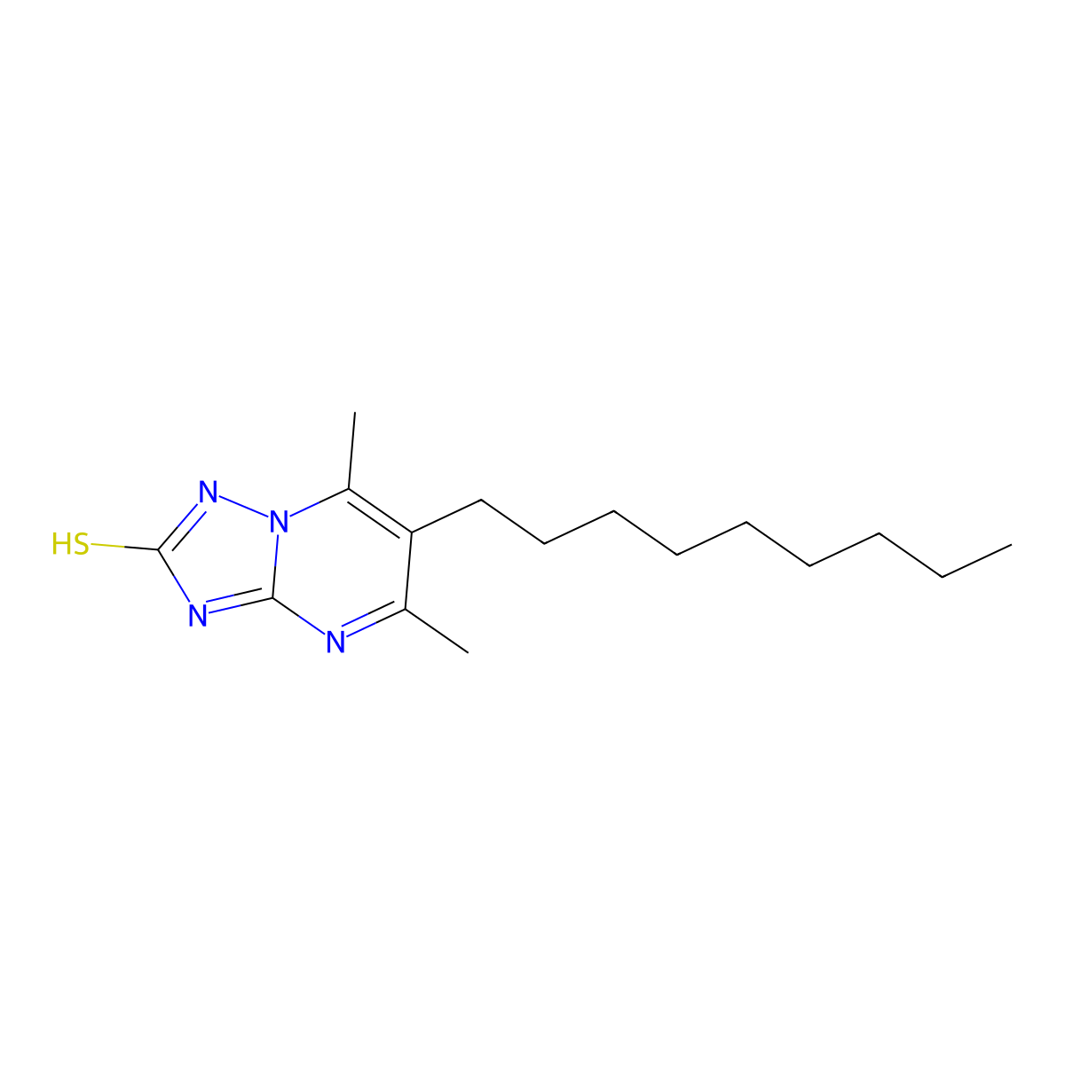 5,7-Dimethyl-6-nonyl-[1,2,4]triazolo[1,5-a]pyrimidine-2-thiol molecular structure, CAS 855715-23-0