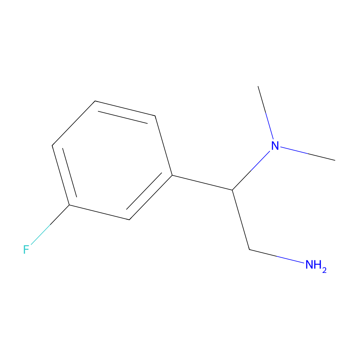 [2-Amino-1-(3-fluorophenyl)ethyl]dimethylamine molecular structure, CAS 855715-28-5