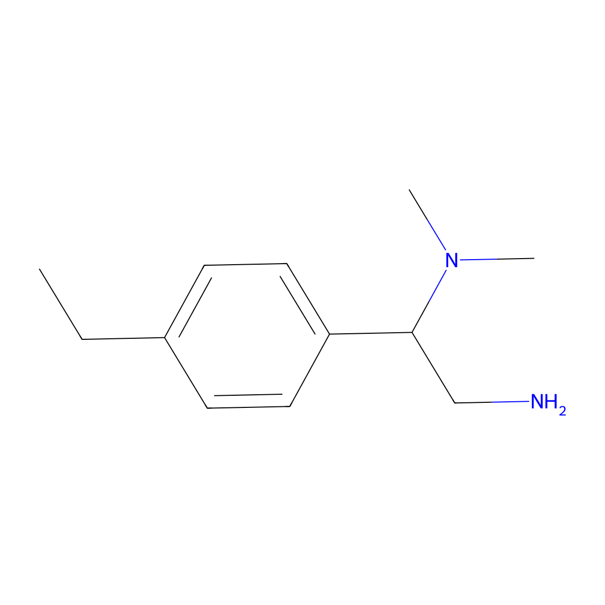(2-Amino-1-(4-ethylphenyl)ethyl)dimethylamine molecular structure, CAS 855715-31-0