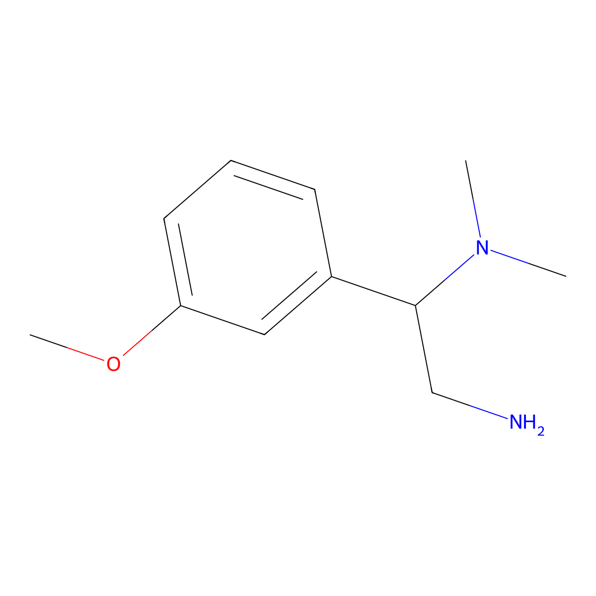 (2-Amino-1-(3-methoxyphenyl)ethyl)dimethylamine molecular structure, CAS 855715-34-3