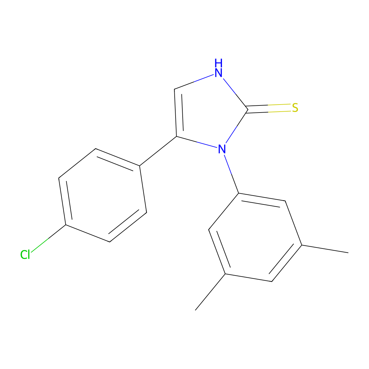 5-(4-chlorophenyl)-1-(3,5-dimethylphenyl)-1H-imidazole-2-thiol molecular structure, CAS 855715-39-8