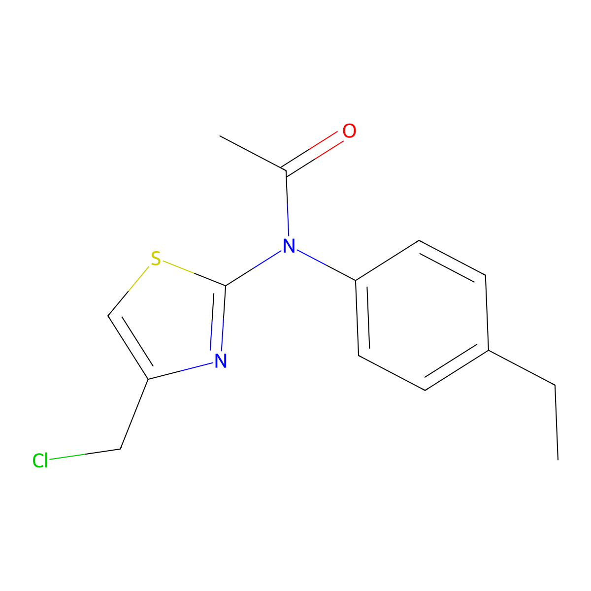 N-[4-(chloromethyl)-1,3-thiazol-2-yl]-N-(4-ethylphenyl)acetamide molecular structure, CAS 855715-41-2