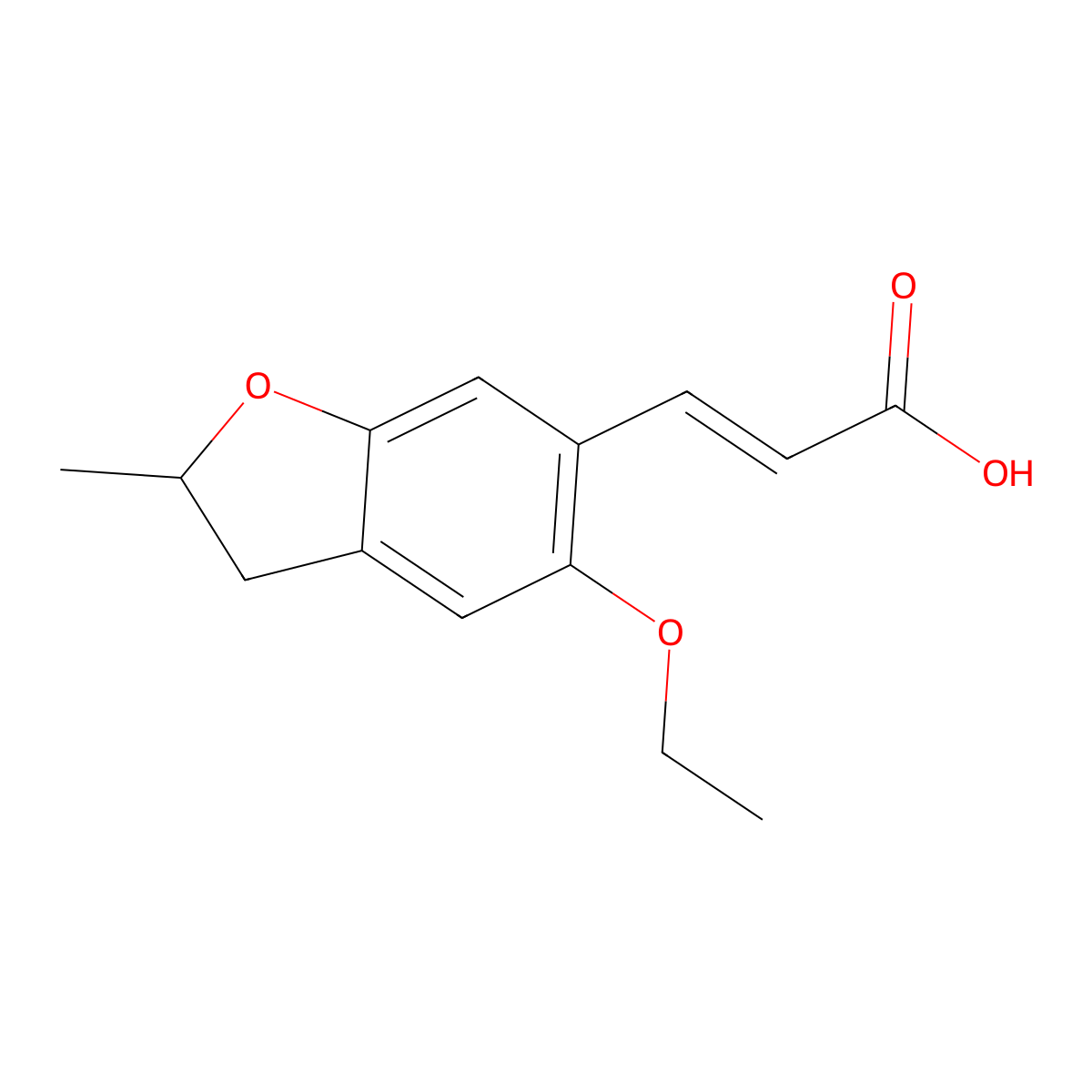 (2E)-3-(5-ethoxy-2-methyl-2,3-dihydro-1-benzofuran-6-yl)acrylic acid molecular structure, CAS 855715-42-3