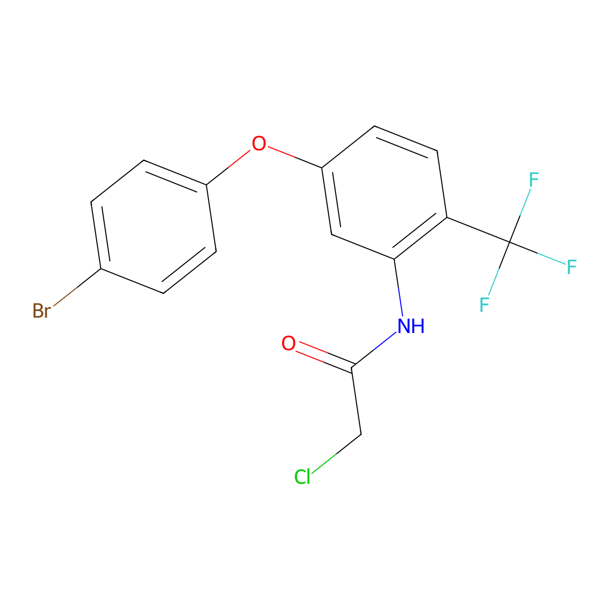 N-[5-(4-bromophenoxy)-2-(trifluoromethyl)phenyl]-2-chloroacetamide molecular structure, CAS 855715-45-6