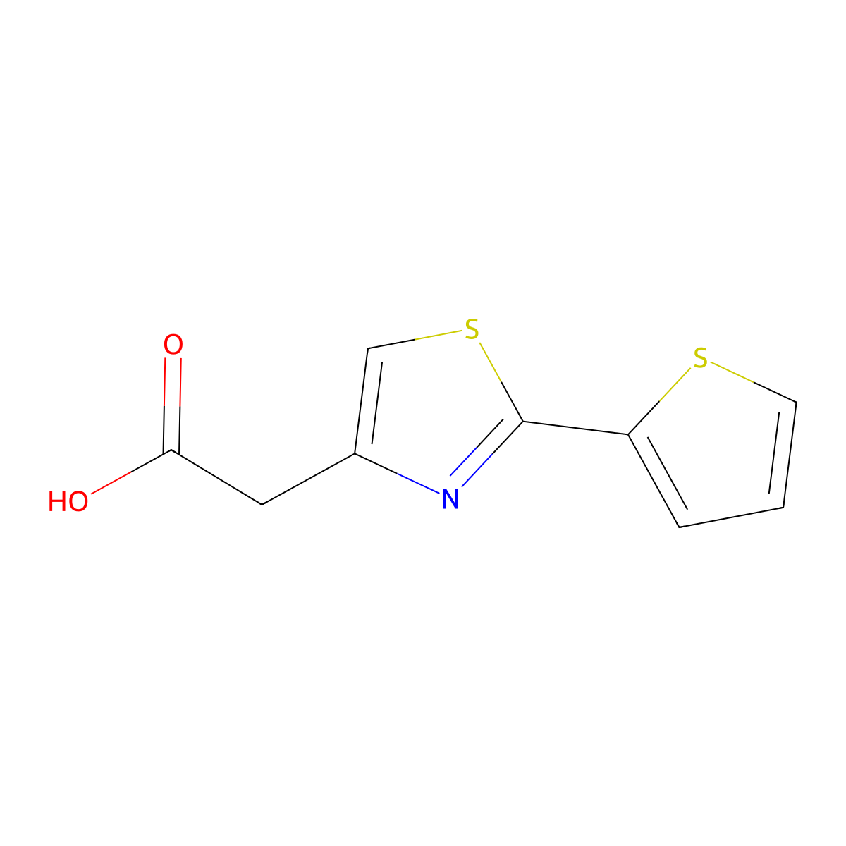 (2-Thien-2-yl-1,3-thiazol-4-yl)acetic acid molecular structure, CAS 855716-78-8