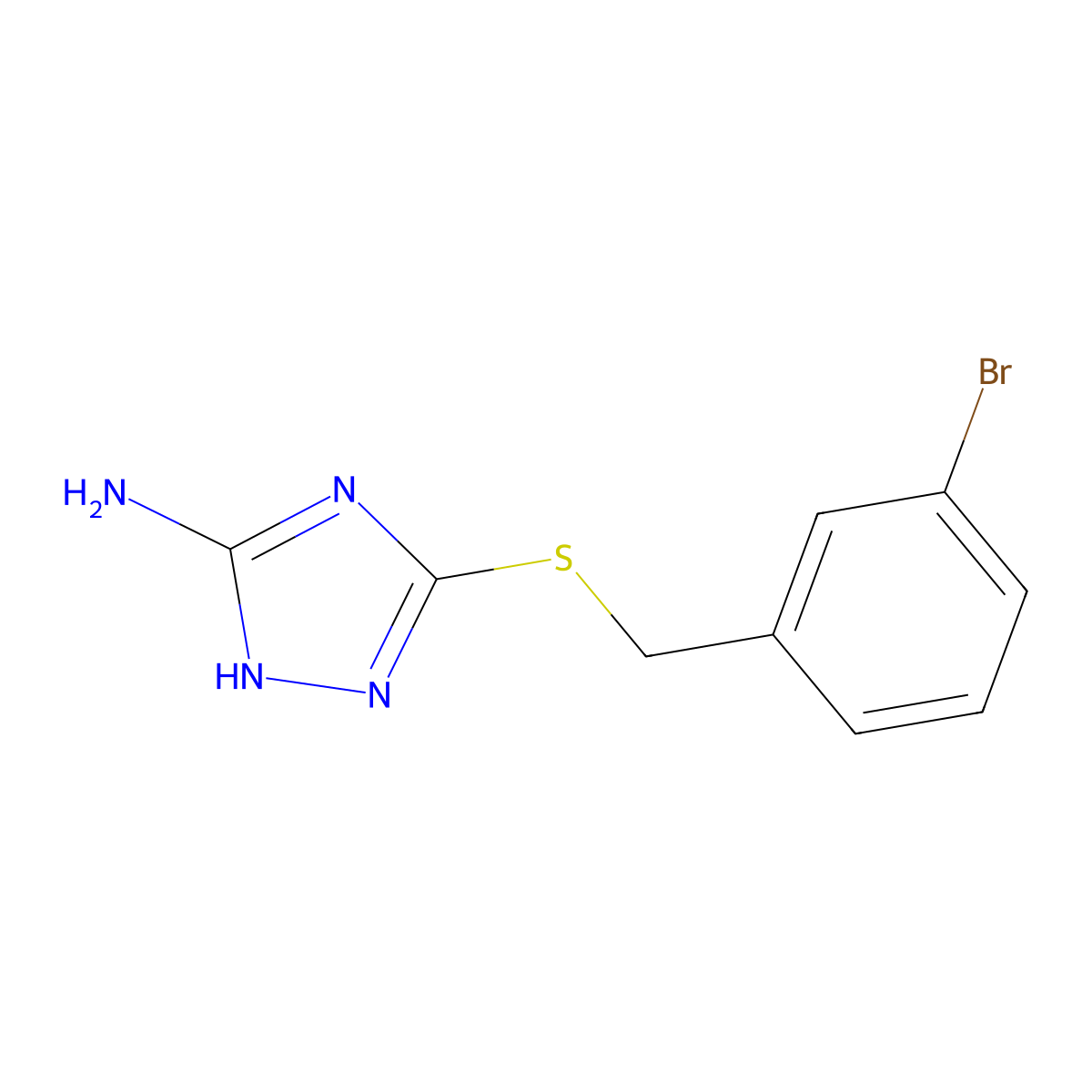 5-[(3-bromobenzyl)thio]-4H-1,2,4-triazol-3-amine molecular structure, CAS 855723-18-1