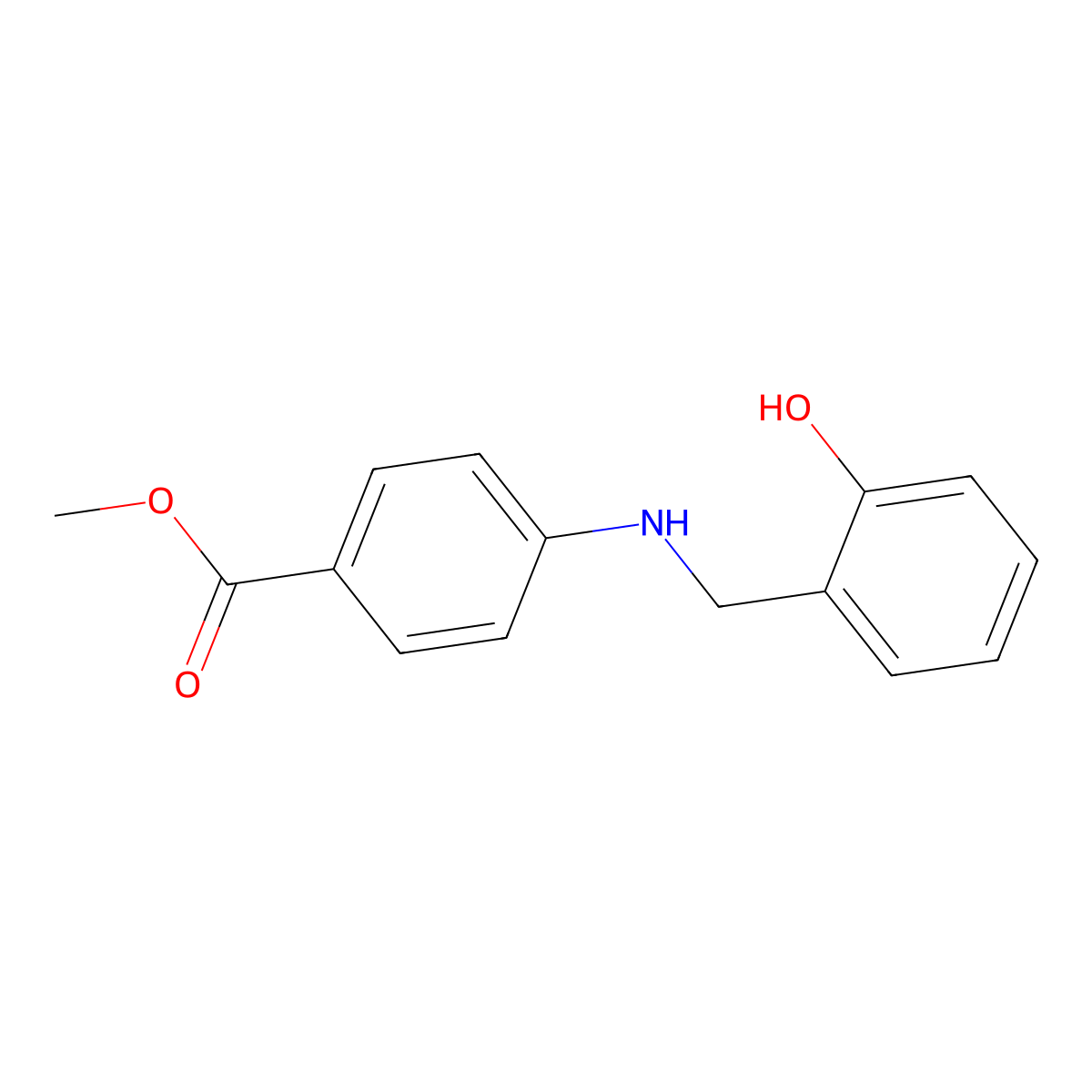 Methyl 4-[(2-hydroxybenzyl)amino]benzoate molecular structure, CAS 855739-17-2