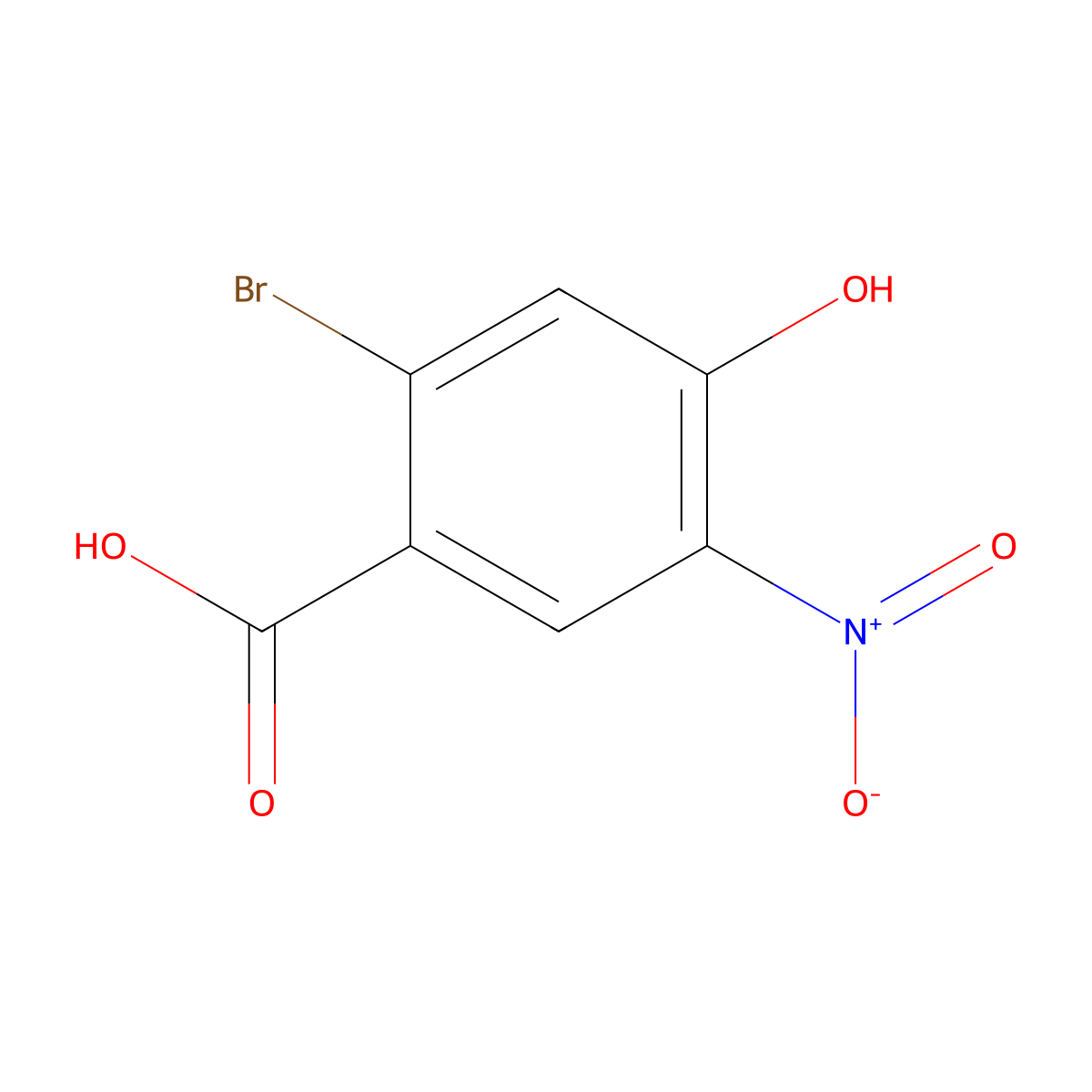 2-Bromo-4-hydroxy-5-nitrobenzoic acid molecular structure, CAS 855749-53-0