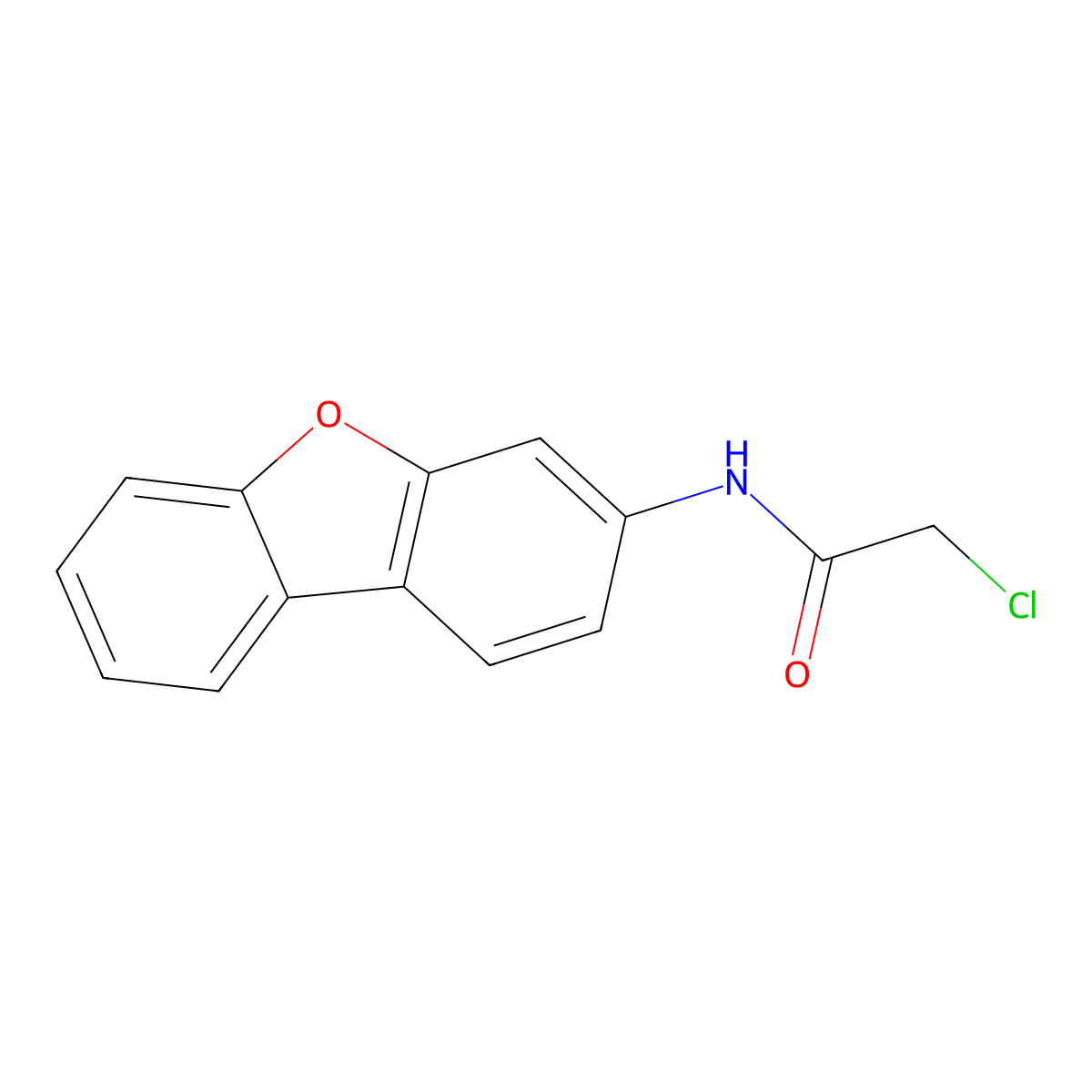 2-chloro-N-dibenzo[b,d]furan-3-ylacetamide molecular structure, CAS 855752-70-4