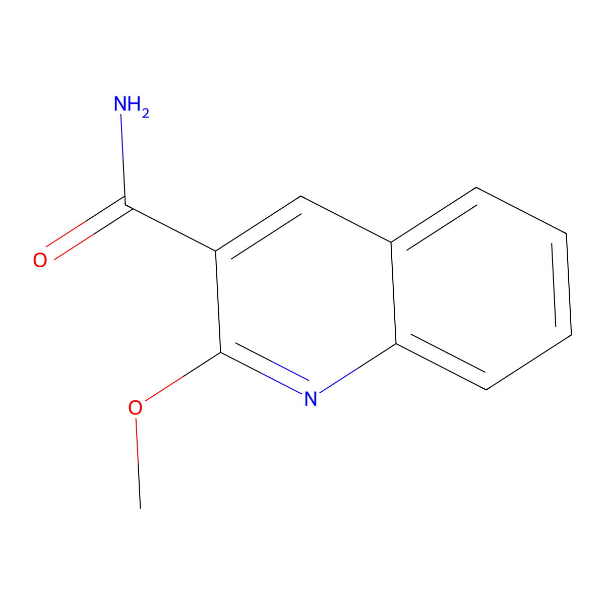 3-Quinolinecarboxamide, 2-methoxy- molecular structure, CAS 855763-68-7