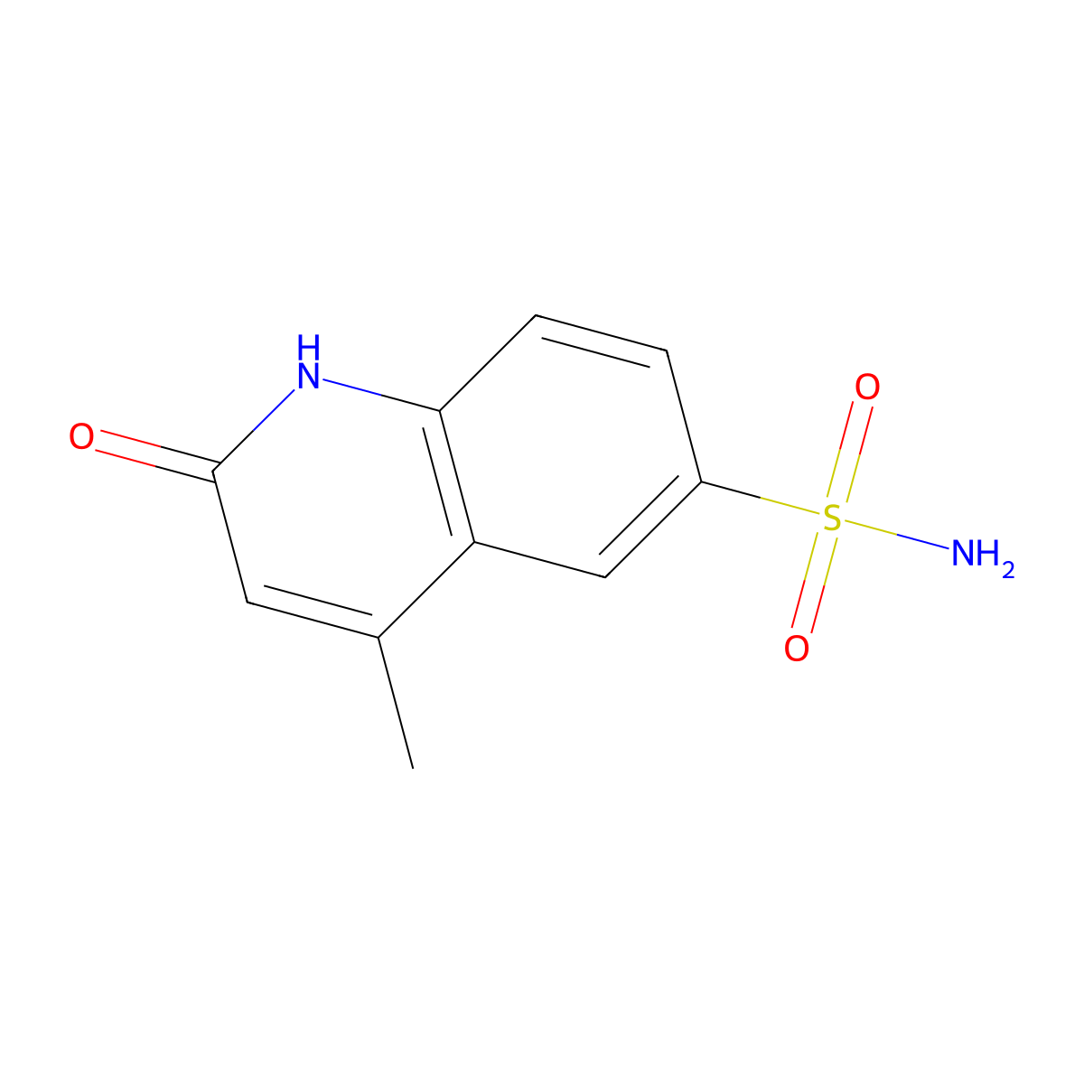 4-Methyl-2-oxo-1,2-dihydroquinoline-6-sulfonamide molecular structure, CAS 855766-74-4