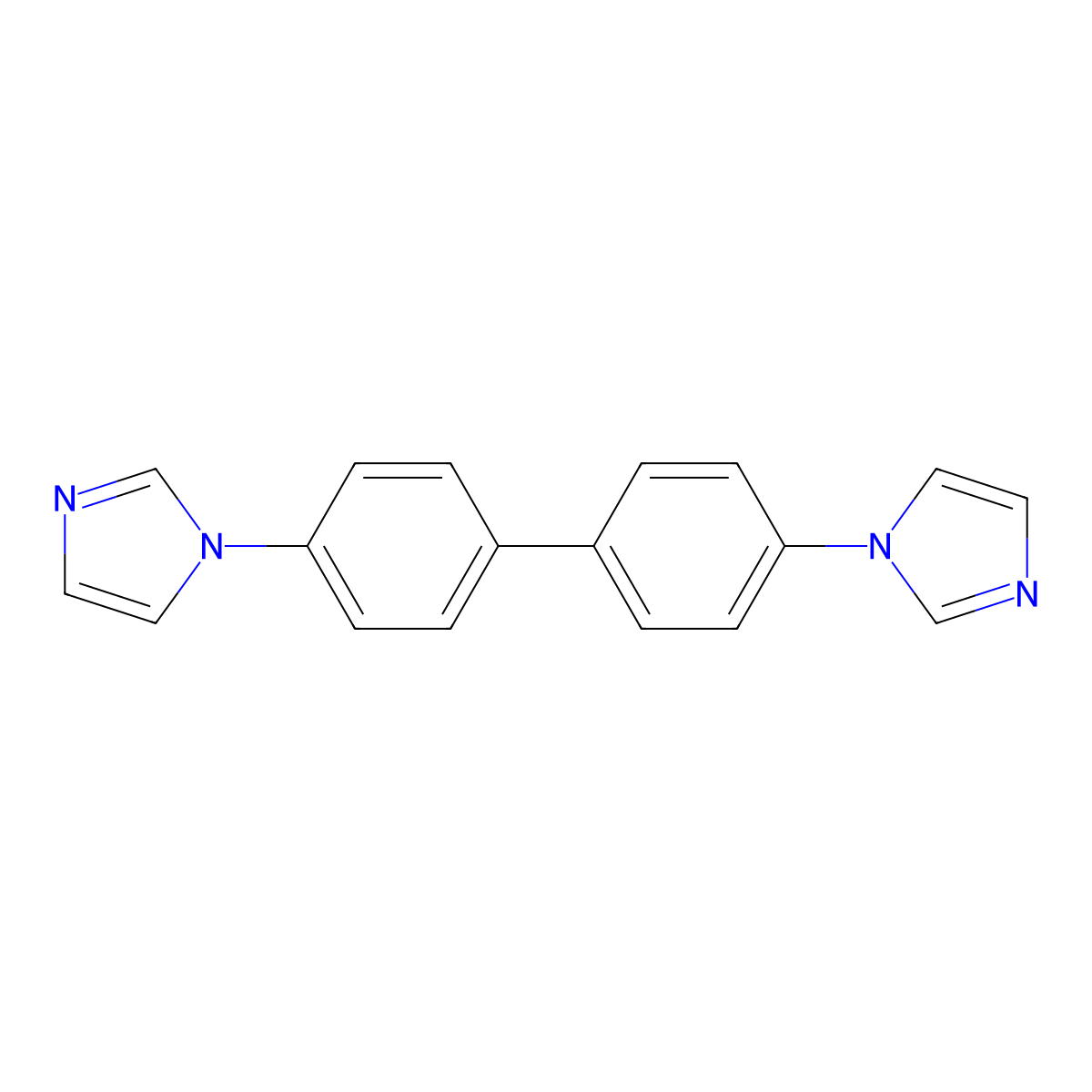 4,4'-Di(1H-imidazol-1-yl)-1,1'-biphenyl molecular structure, CAS 855766-92-6