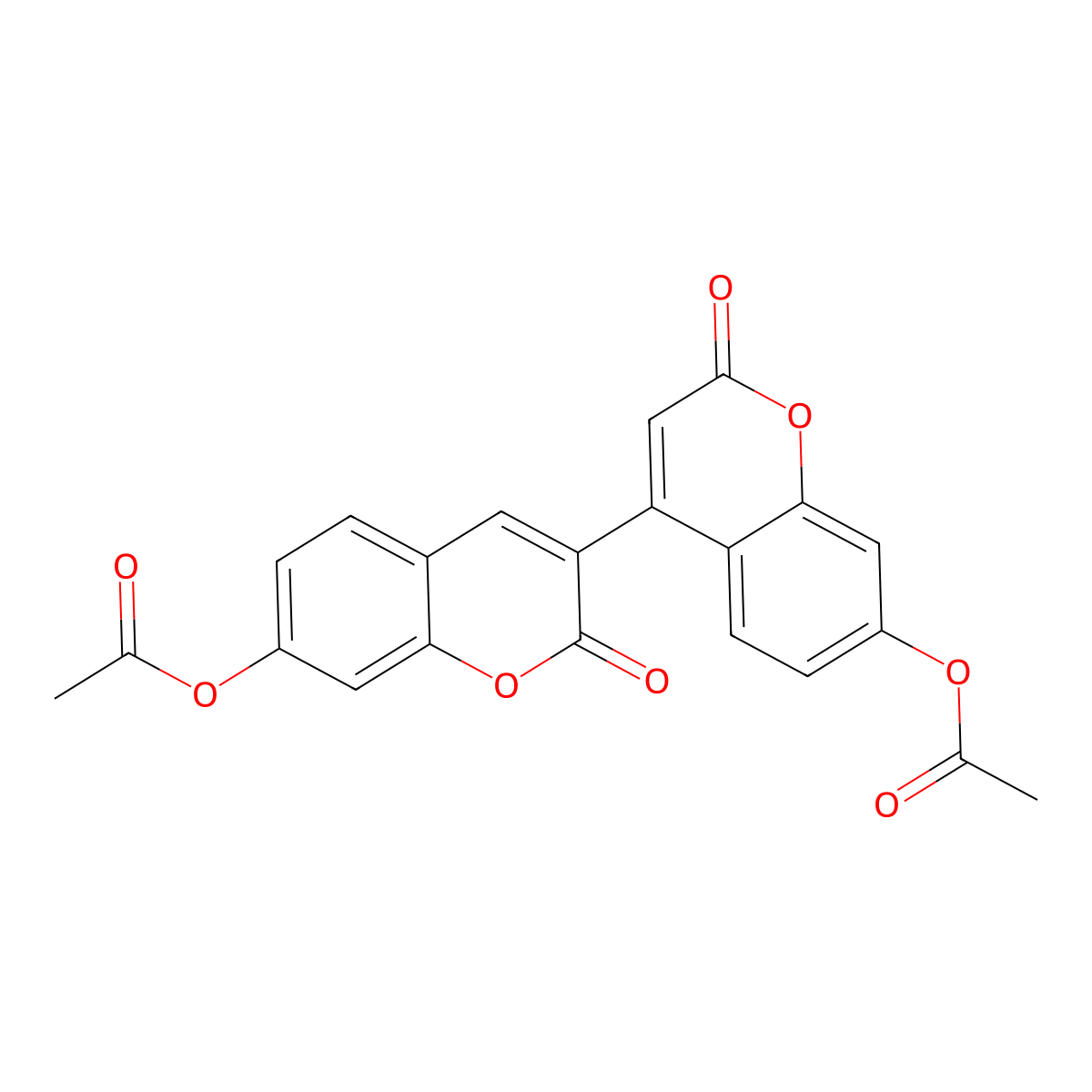 2,2'-dioxo-2H,2'H-3,4'-bichromene-7,7'-diyl diacetate molecular structure, CAS 855774-23-1