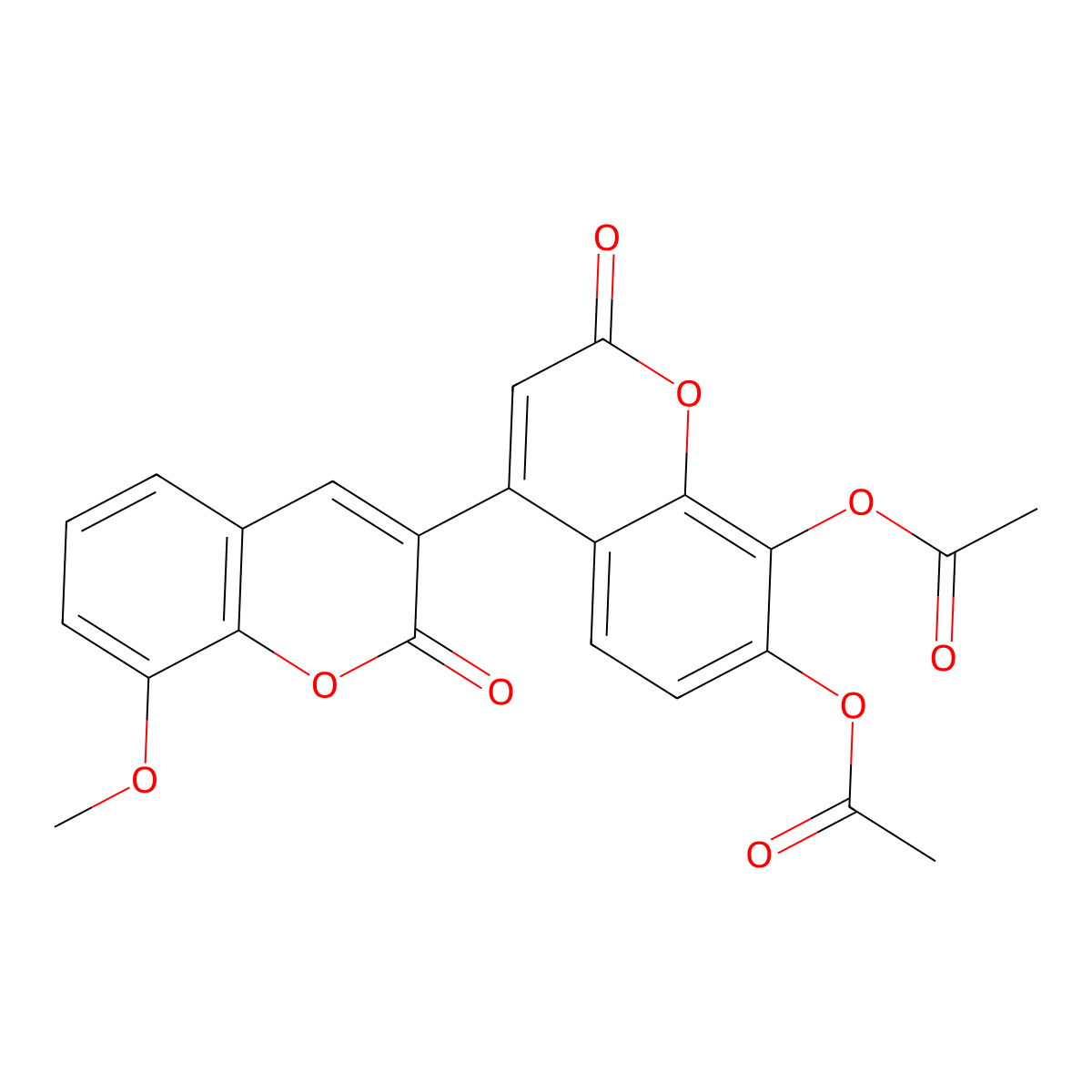 7,8-Diacetoxy-4-(8-methoxy-2-oxochromen-3-yl)chromen-2-one molecular structure, CAS 855774-31-1