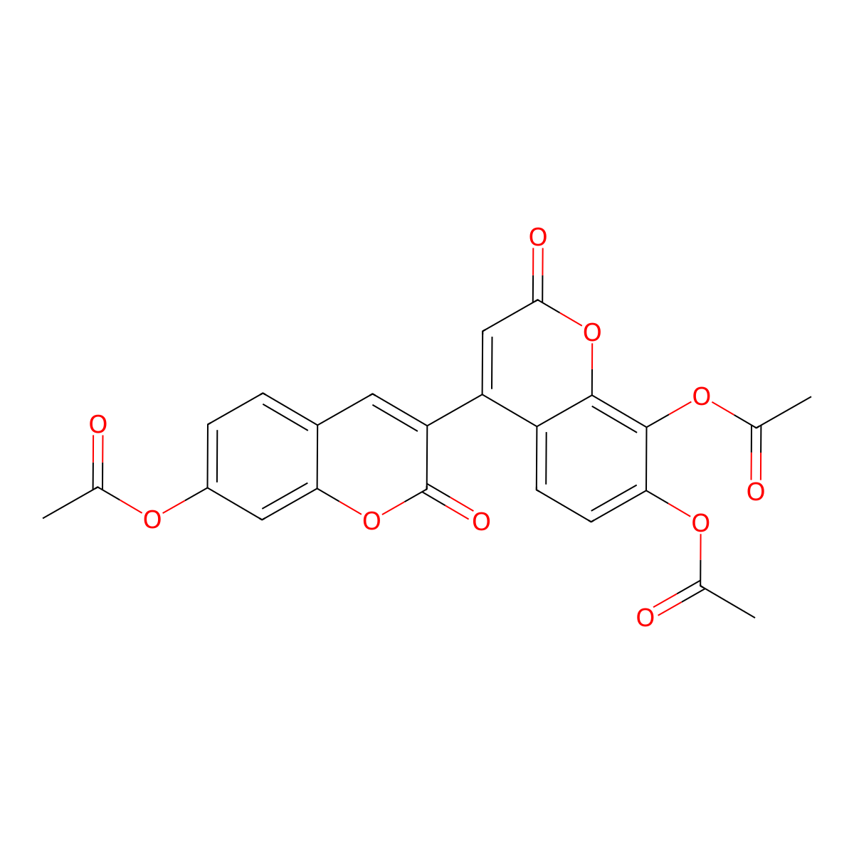 7,8-Diacetoxy-4-(7-acetoxy-2-oxochromen-3-yl)chromen-2-one molecular structure, CAS 855774-33-3