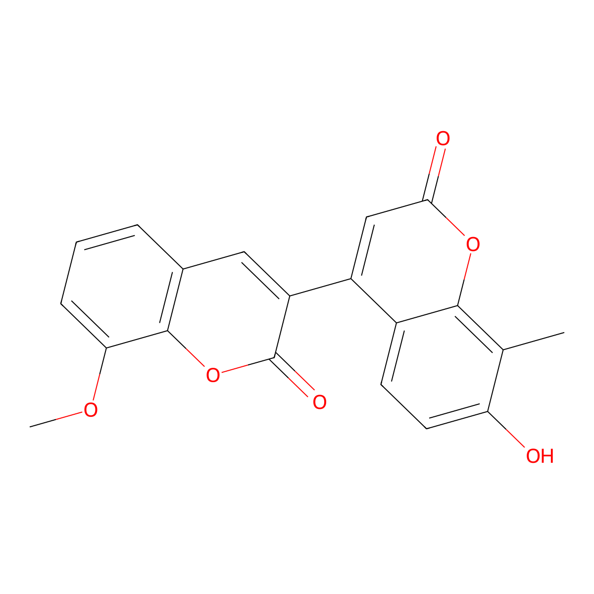7'-hydroxy-8-methoxy-8'-methyl-2H,2'H-3,4'-bichromene-2,2'-dione molecular structure, CAS 855774-40-2