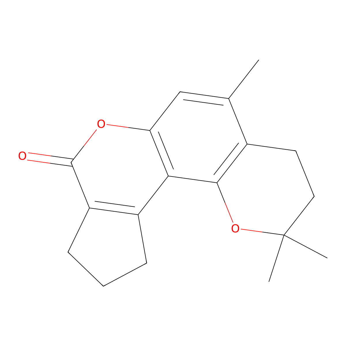 2,2,5-Trimethyl-3,4,10,11-tetrahydrocyclopenta[c]pyrano[2,3-f]chromen-8-one molecular structure, CAS 855779-20-3