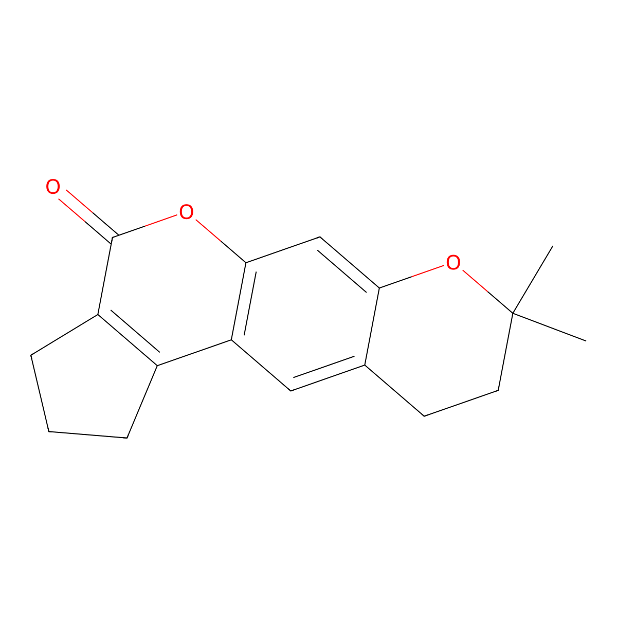 8,8-Dimethyl-2,3,9,10-tetrahydrocyclopenta[c]pyrano[3,2-g]chromen-4-one molecular structure, CAS 855779-21-4
