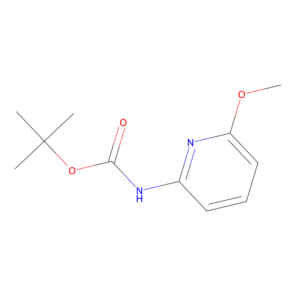 tert-Butyl (6-methoxypyridin-2-yl)carbamate molecular structure, CAS 855784-40-6