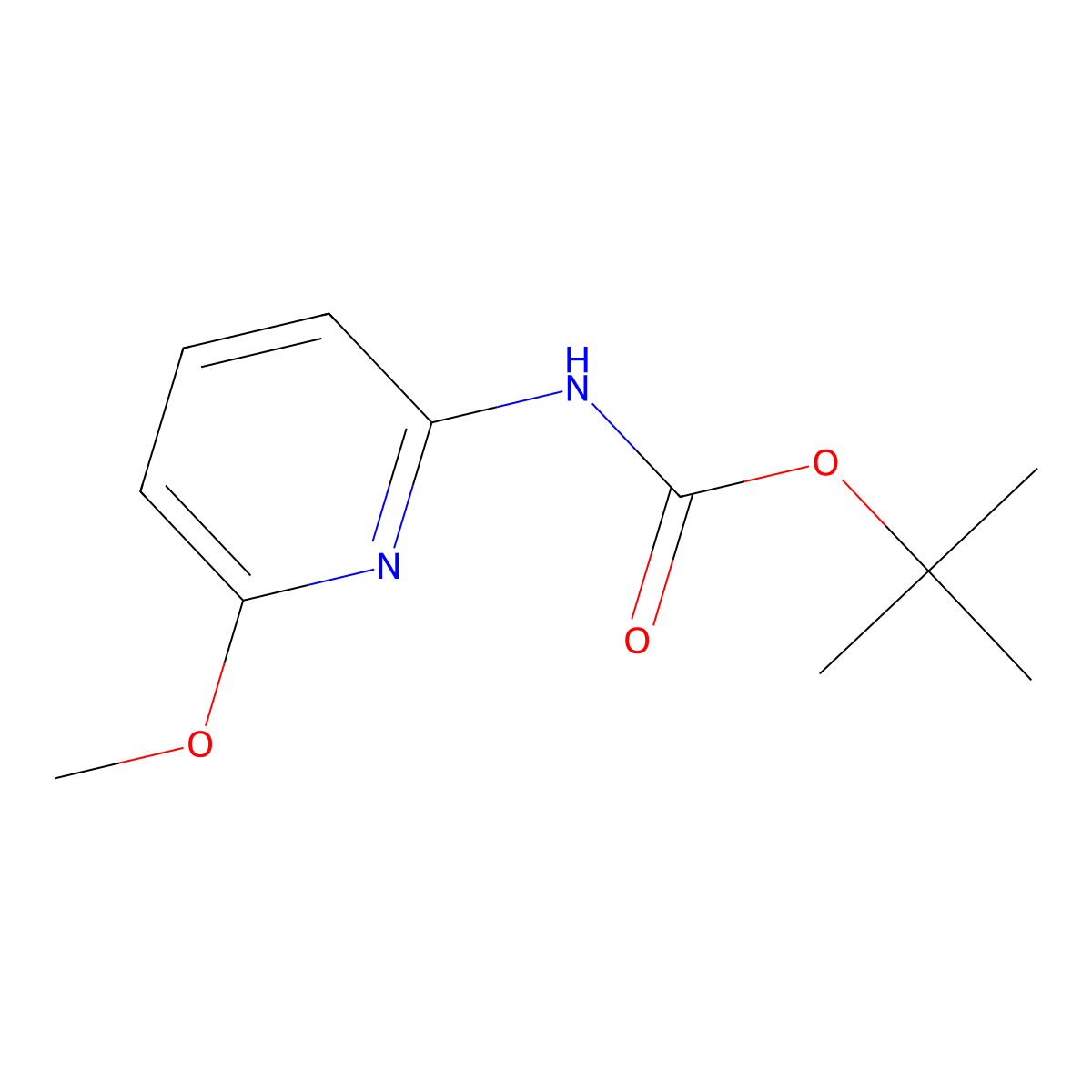 tert-Butyl (6-methoxypyridin-2-yl)carbamate molecular structure, CAS 855784-40-6