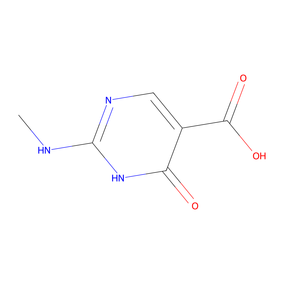 2-(Methylamino)-6-oxo-1,6-dihydropyrimidine-5-carboxylic acid molecular structure, CAS 85580-62-7