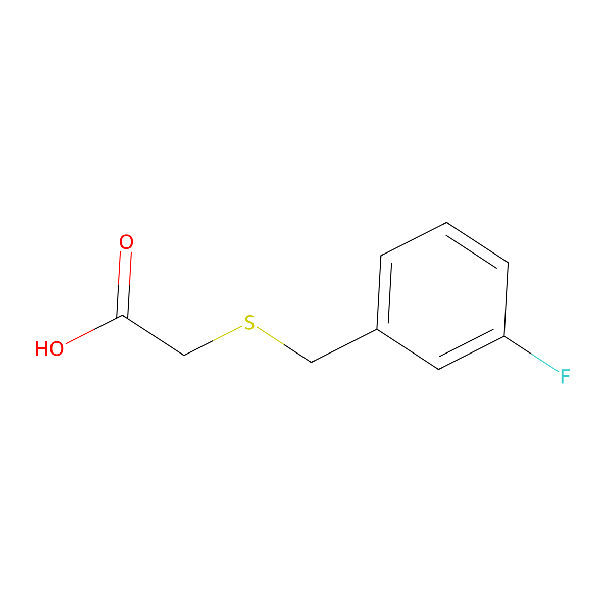 2-{[(3-Fluorophenyl)methyl]sulfanyl}acetic acid molecular structure, CAS 85582-69-0
