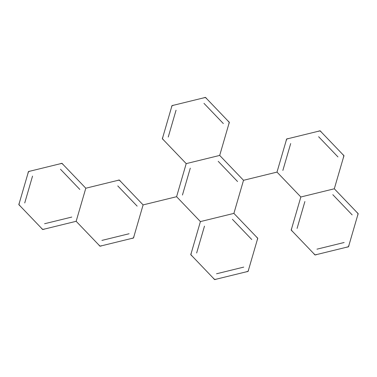 9-(Naphthalen-1-yl)-10-(naphthalen-2-yl)anthracene molecular structure, CAS 855828-36-3