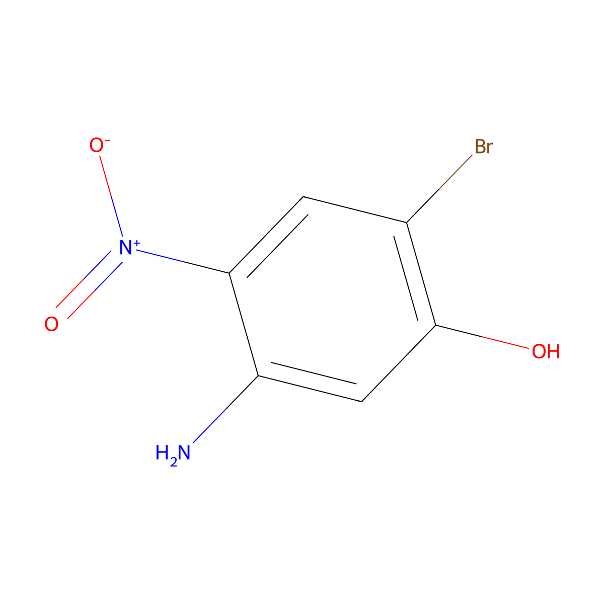 5-Amino-2-bromo-4-nitrophenol molecular structure, CAS 855836-08-7