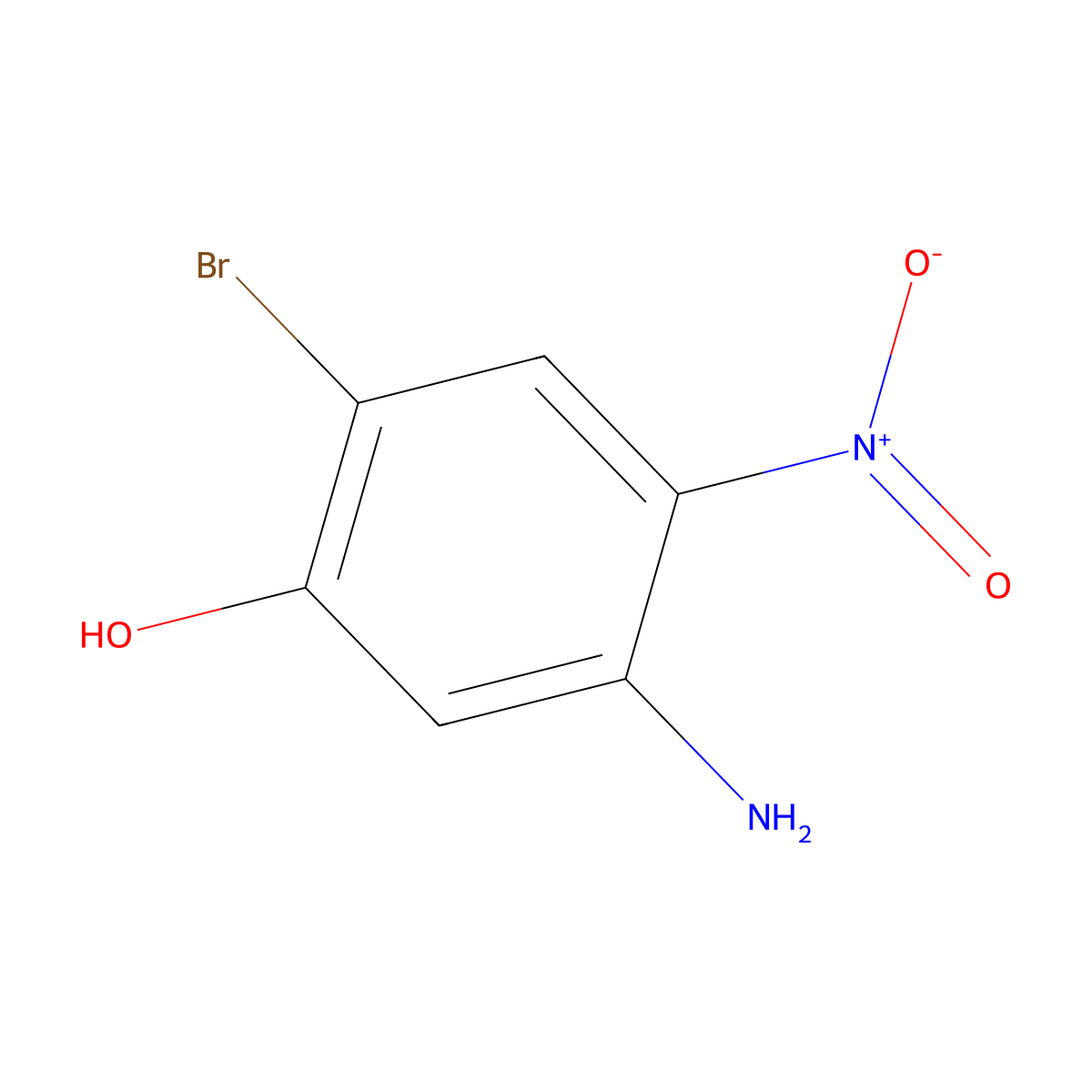 5-Amino-2-bromo-4-nitrophenol molecular structure, CAS 855836-08-7
