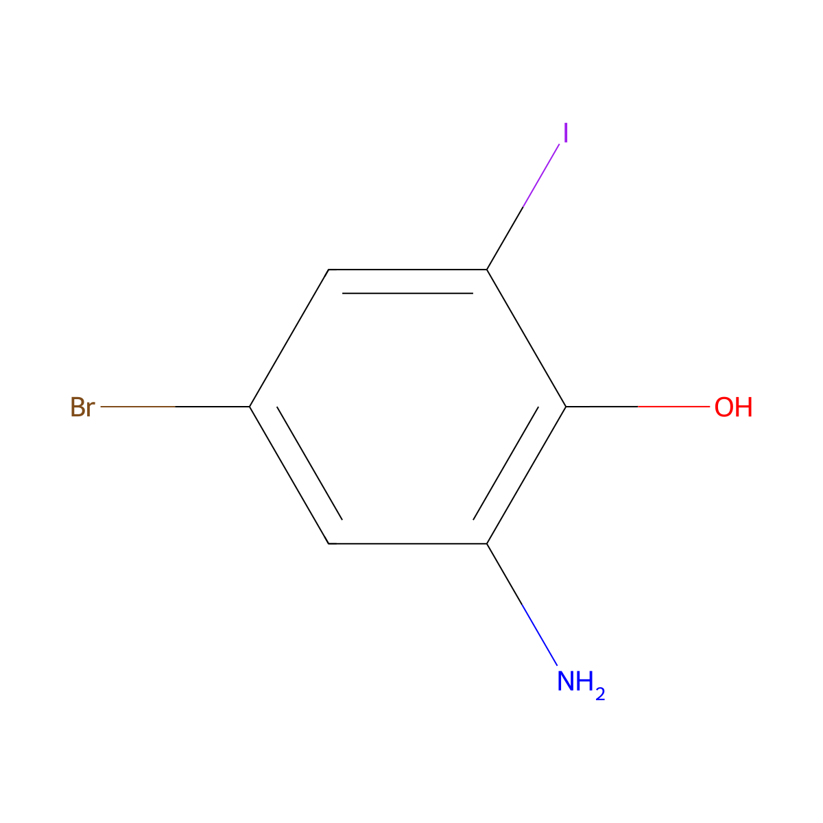 2-Amino-4-bromo-6-iodophenol molecular structure, CAS 855836-12-3