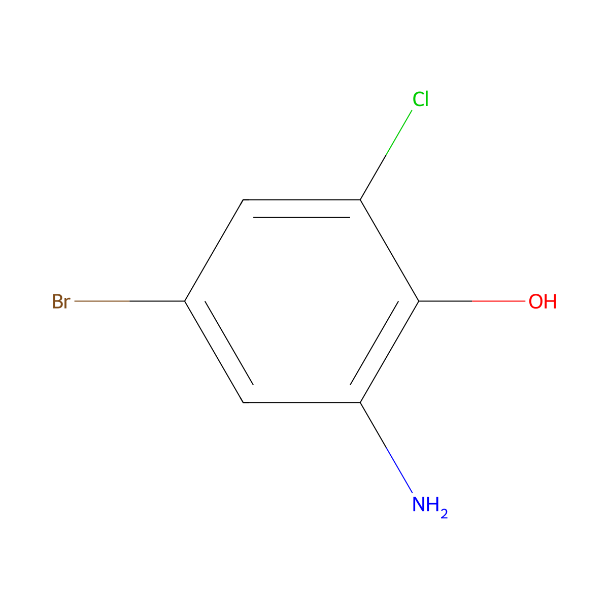 2-Amino-4-bromo-6-chlorophenol molecular structure, CAS 855836-14-5