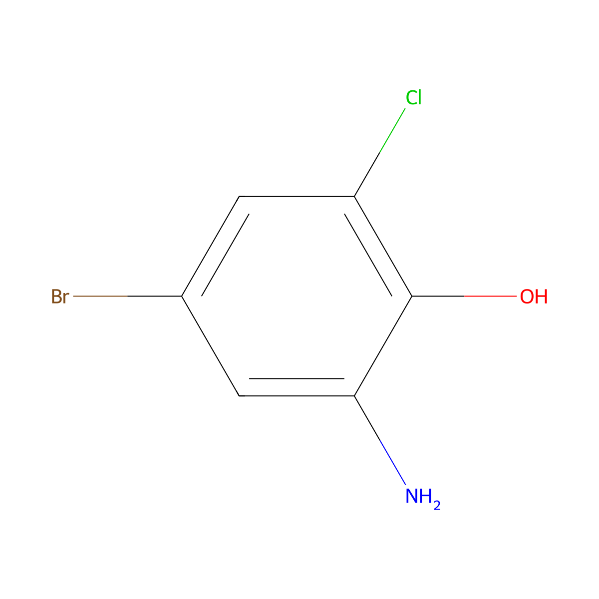 2-Amino-4-bromo-6-chlorophenol molecular structure, CAS 855836-14-5