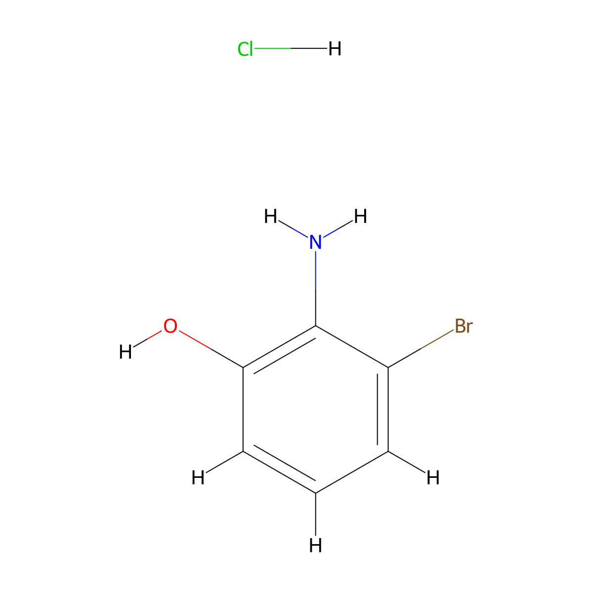 2-Amino-3-bromophenol hydrochloride molecular structure, CAS 855836-16-7