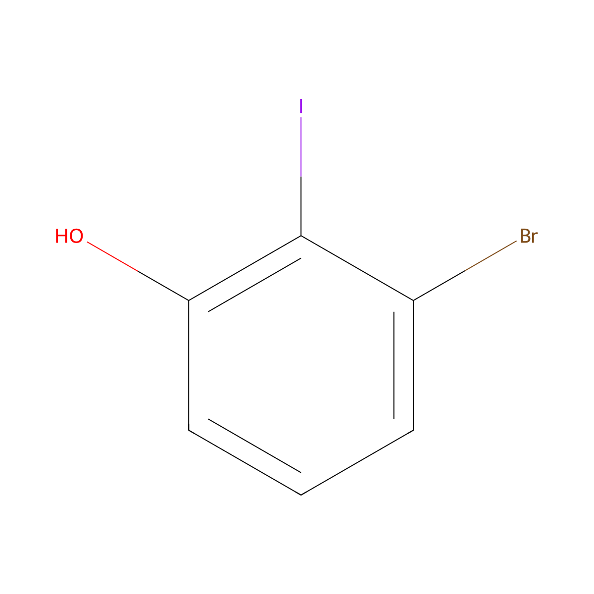 3-Bromo-2-iodophenol molecular structure, CAS 855836-52-1