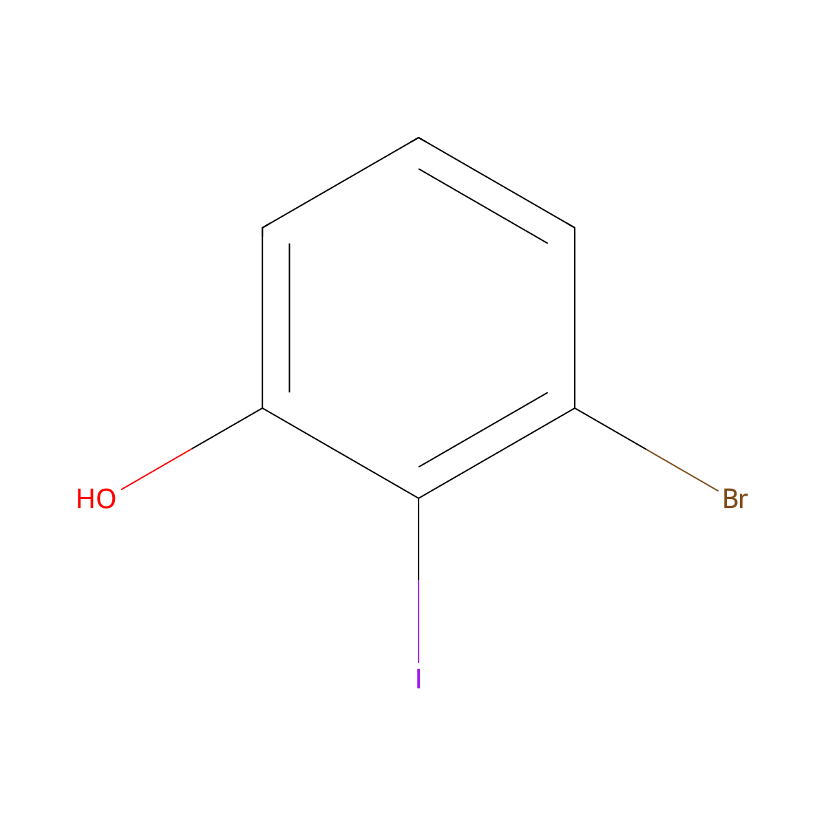 3-Bromo-2-iodophenol molecular structure, CAS 855836-52-1