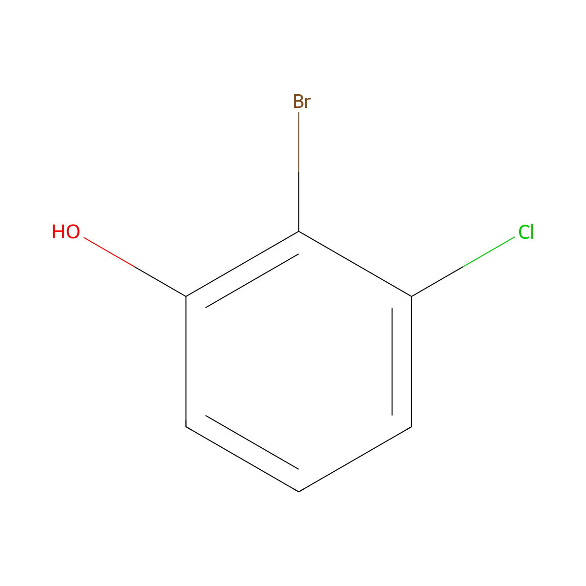 2-Bromo-3-chlorophenol molecular structure, CAS 855836-62-3